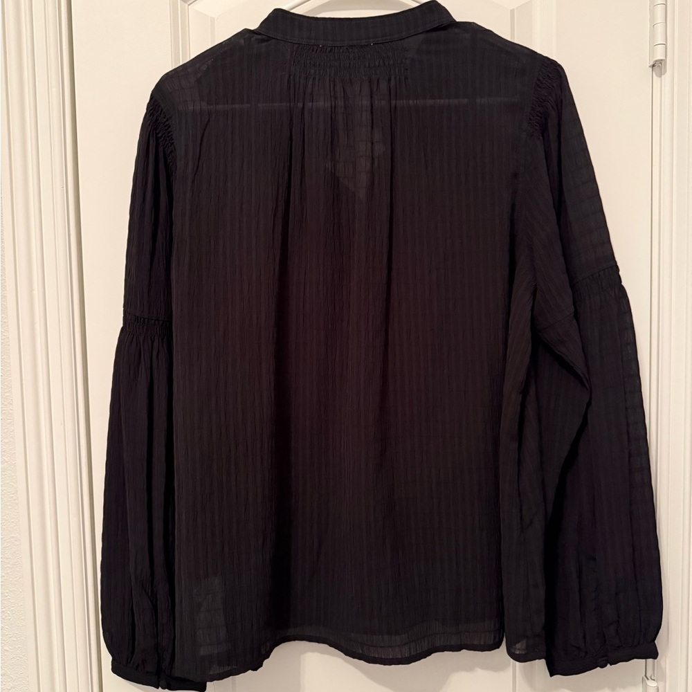 Sam Edelman Black Sheer Blouse | L - Picture 4 of 13